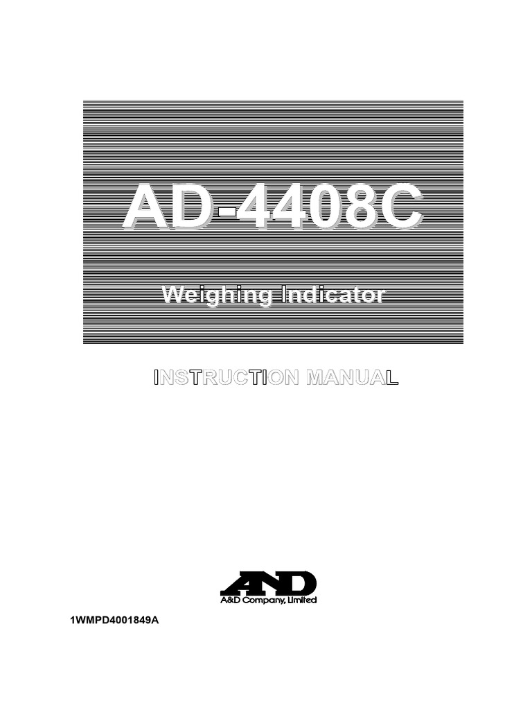 AD-4408C Weighing Indicator Manual | PDF | Calibration | Insulator ...