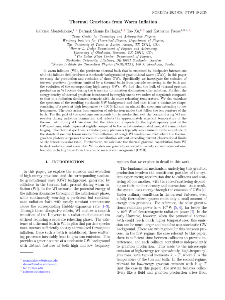 Thermal Gravitons From Warm Inflation | PDF | Cosmic Microwave ...