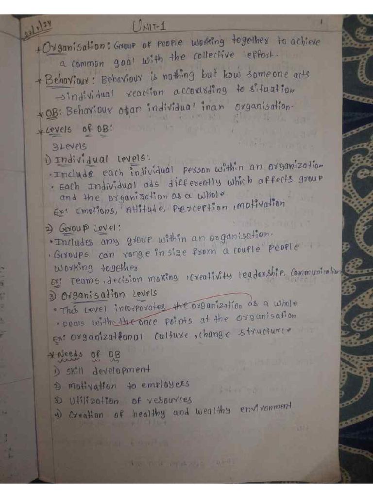 OB Class Notes | PDF