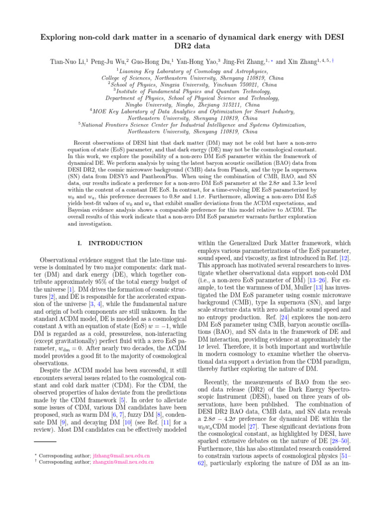 Exploring Non-Cold Dark Matter in A Scenario of Dynamical Dark Energy ...