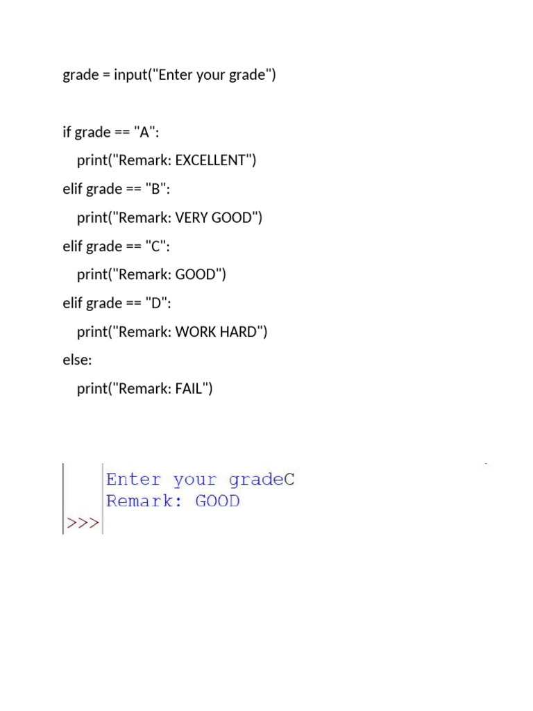 Grade Evaluation Program in Python | PDF