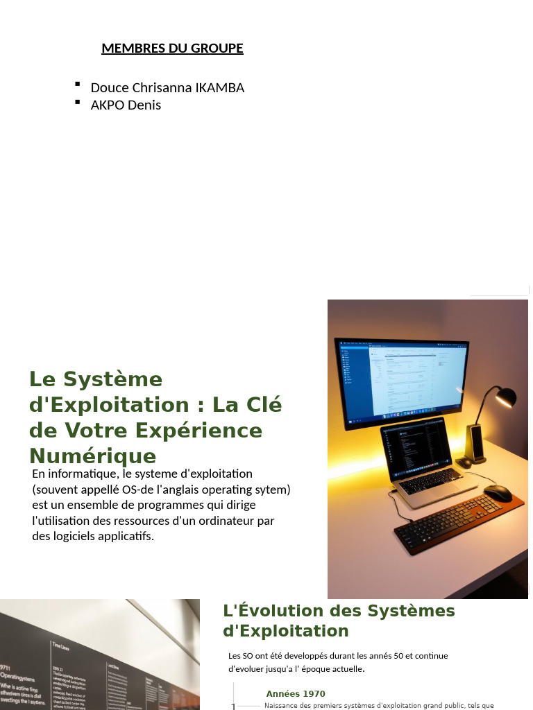 Évolution et Fonctionnalités des Systèmes d'Exploitation | PDF ...