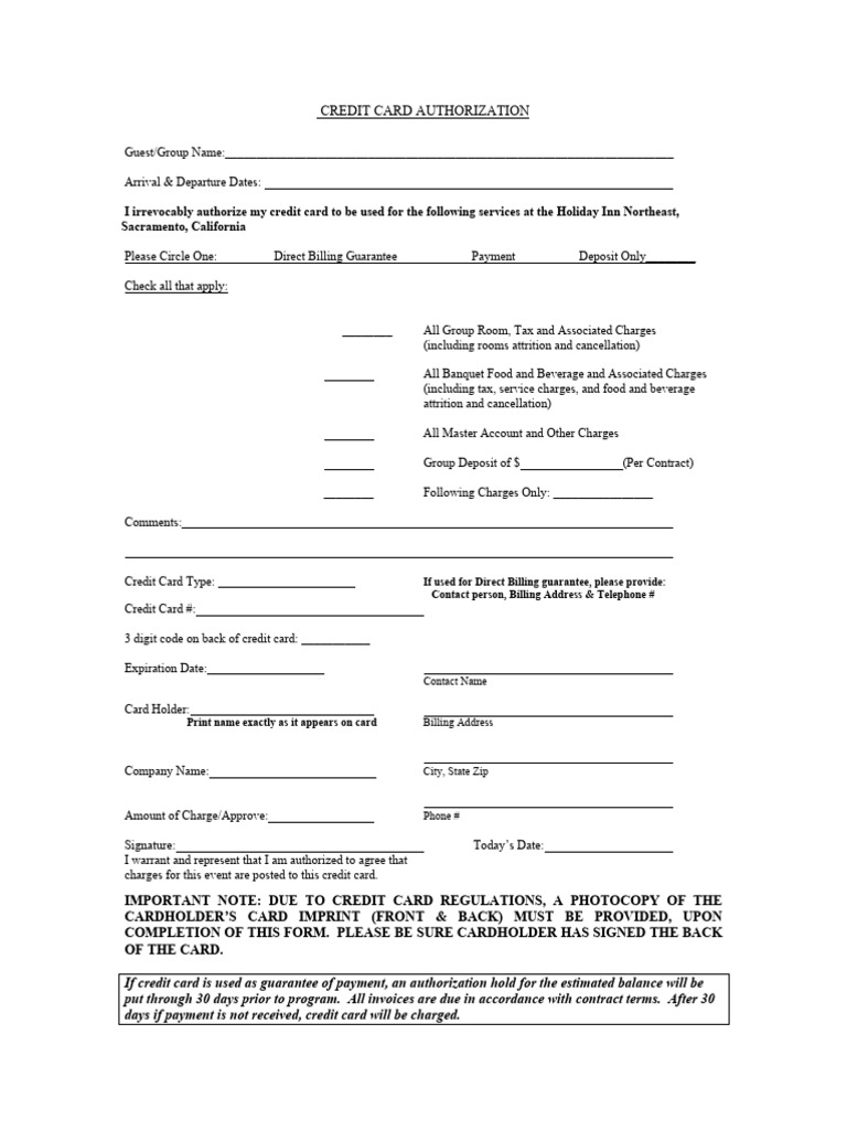 CC Auth Form-Wyndham23 | PDF | Credit Card | Banking