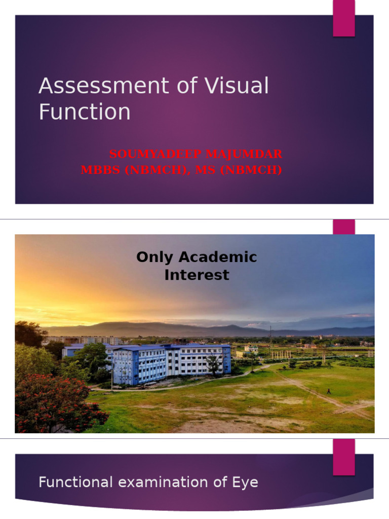 Visual Function Assessment Techniques | PDF | Visual Acuity | Visual ...