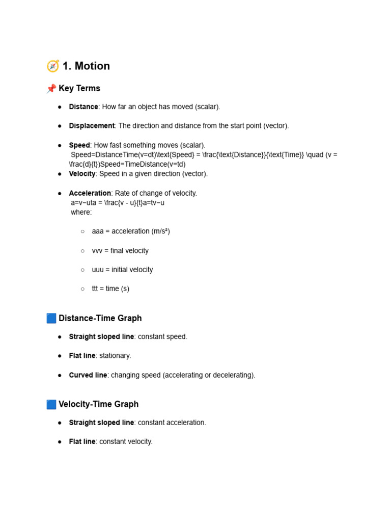 Key Concepts in Motion and Forces | PDF | Force | Acceleration