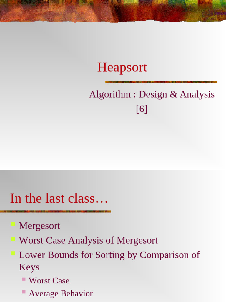 Heapsort and FixHeap Algorithm | PDF | Theoretical Computer Science ...