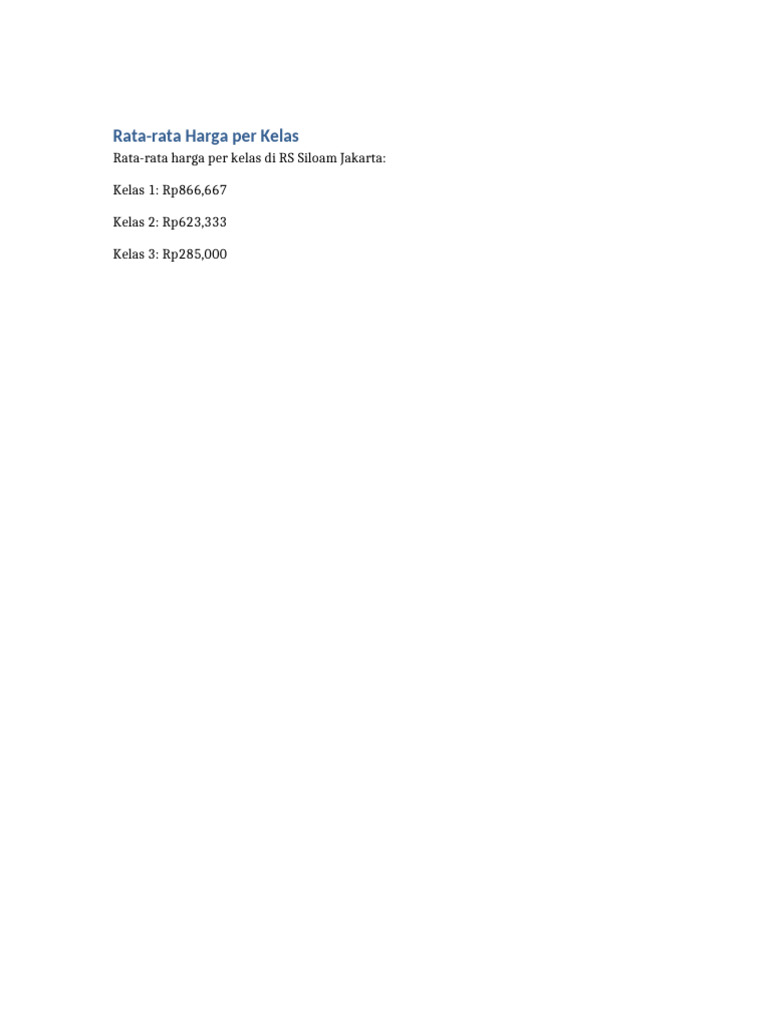 Rata Rata Harga Kelas | PDF