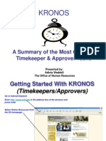 KRONOS Timekeeper & Approver Training Presentation 2009