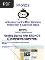 KRONOS Timekeeper & Approver Training Presentation 2009