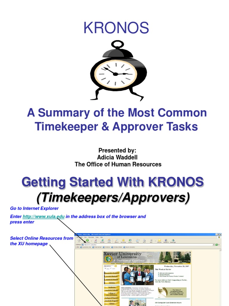 KRONOS Timekeeper Approver Training Presentation 2009 PDF Online 
