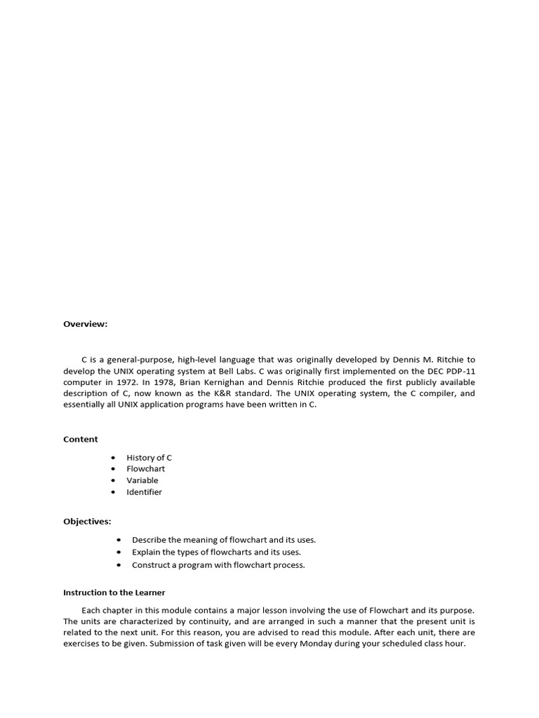 Introduction to C Programming Basics | PDF | Unix | Software