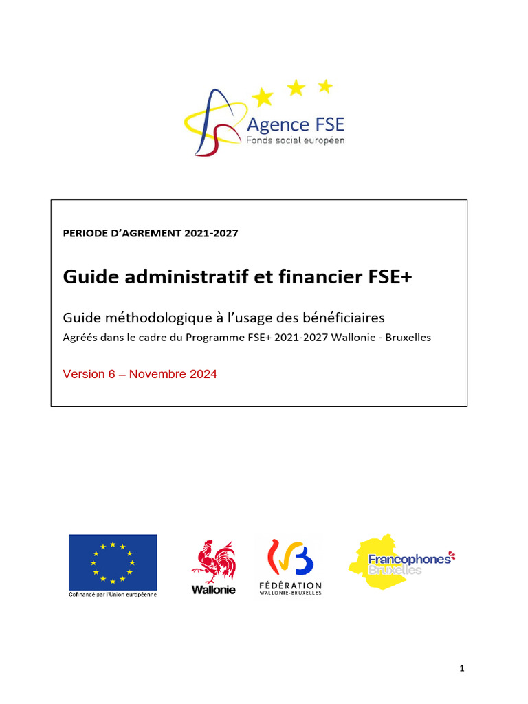 Guide FSE+ 2021-2027 : Administration et Finances | PDF | Union ...