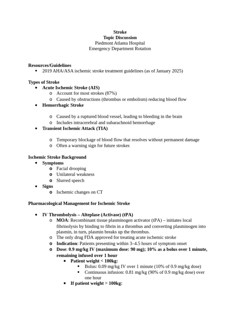 Hemorrhagic Stroke Management Guidelines | PDF | Stroke | Clinical Medicine