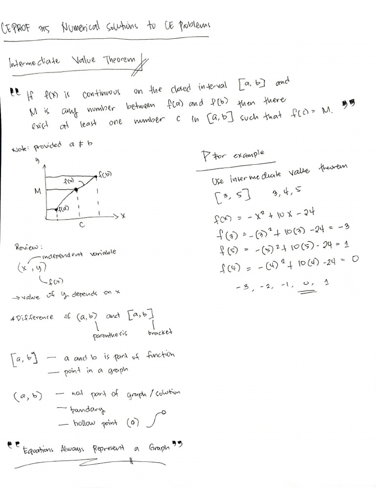 Numsol Intermediate Value Theorem and Cramers Rule | PDF