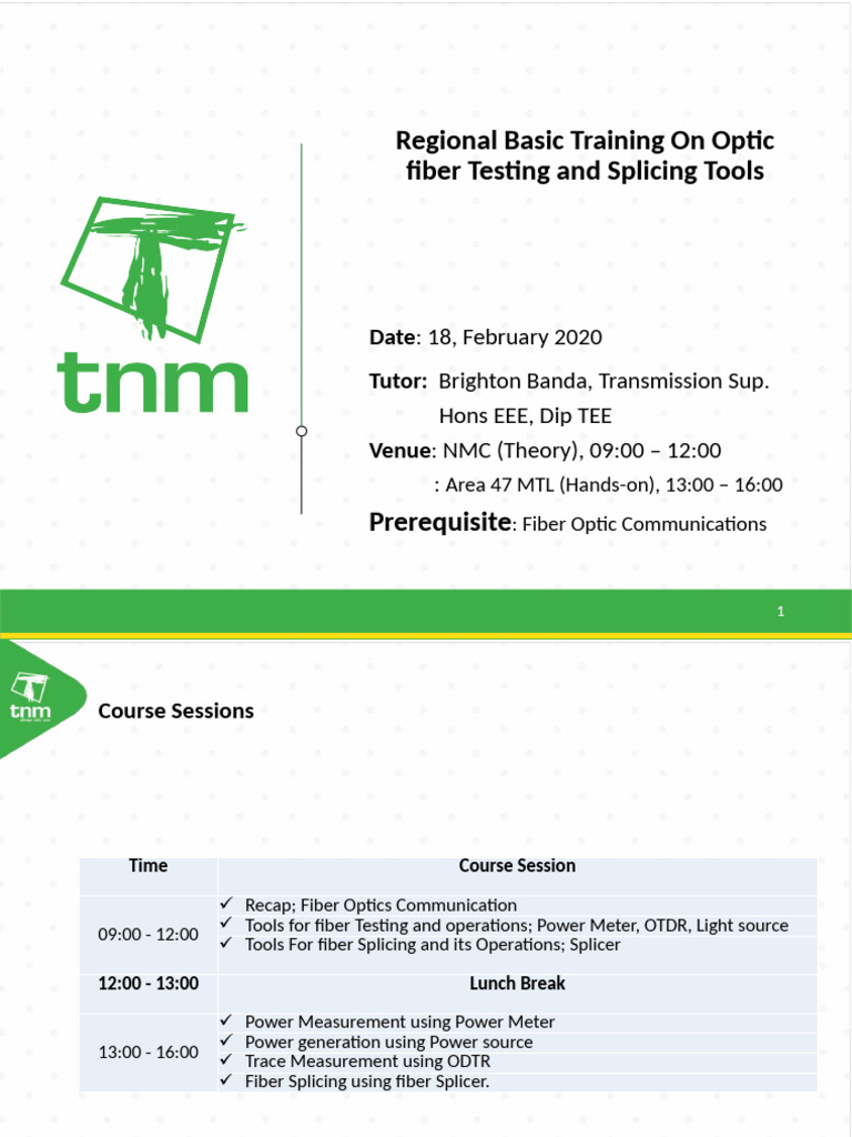 Basic Fiber Optic Training Overview | PDF | Optical Fiber | Wavelength ...
