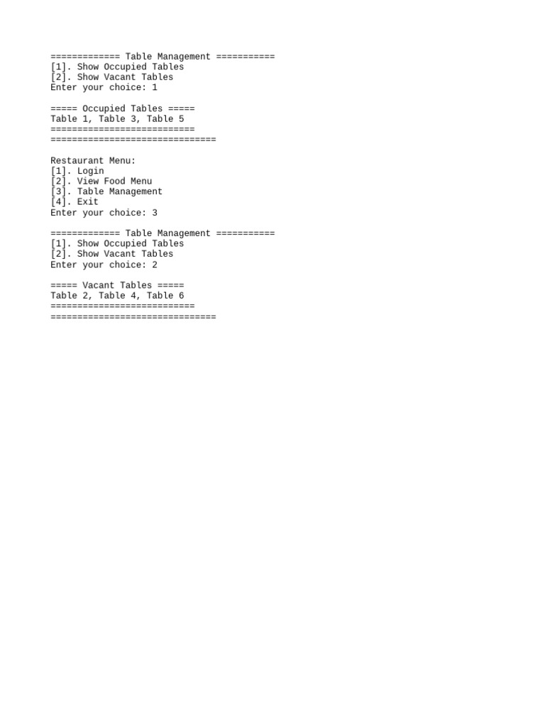 Table Management | PDF