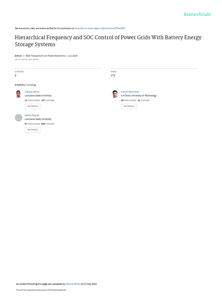 Power Grid Control with Battery Systems | PDF | Electrical Engineering ...