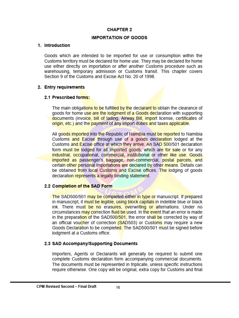 SAD 500 Import Declaration Process | PDF | Customs | Tax Refund