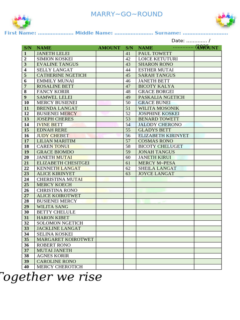 Merry Go Round Project Participants | PDF