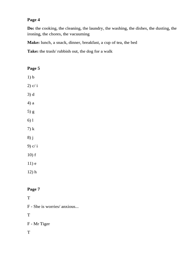 Notebook Answer Key Overview | PDF