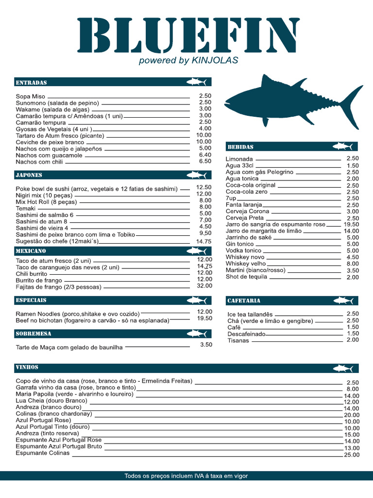 Menu Bluefin | PDF