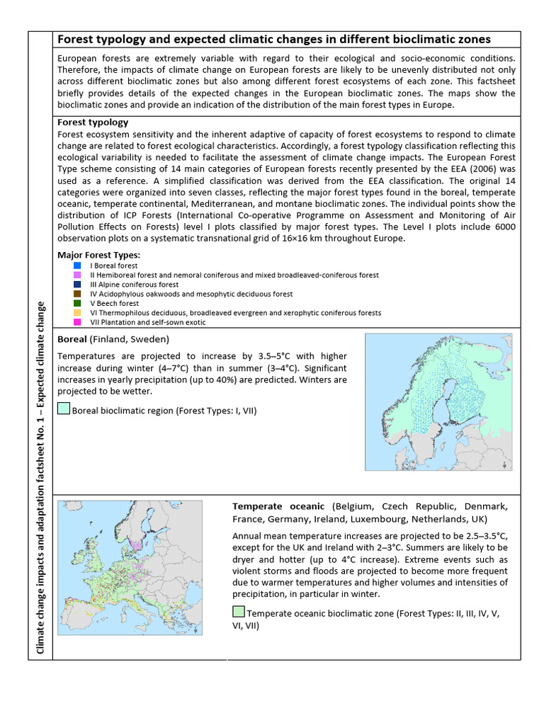 Factsheets!!Impacts of Climate Change On European Forests | PDF ...
