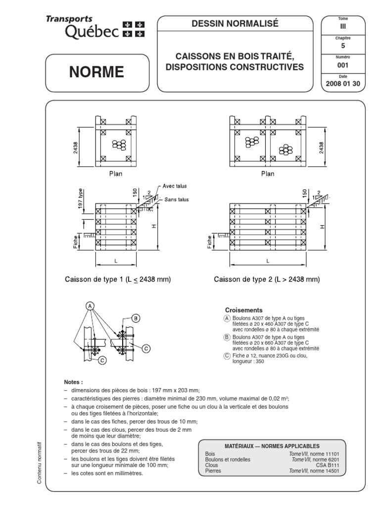 Normes de construction pour caissons et murs | PDF | Béton | Matériau ...
