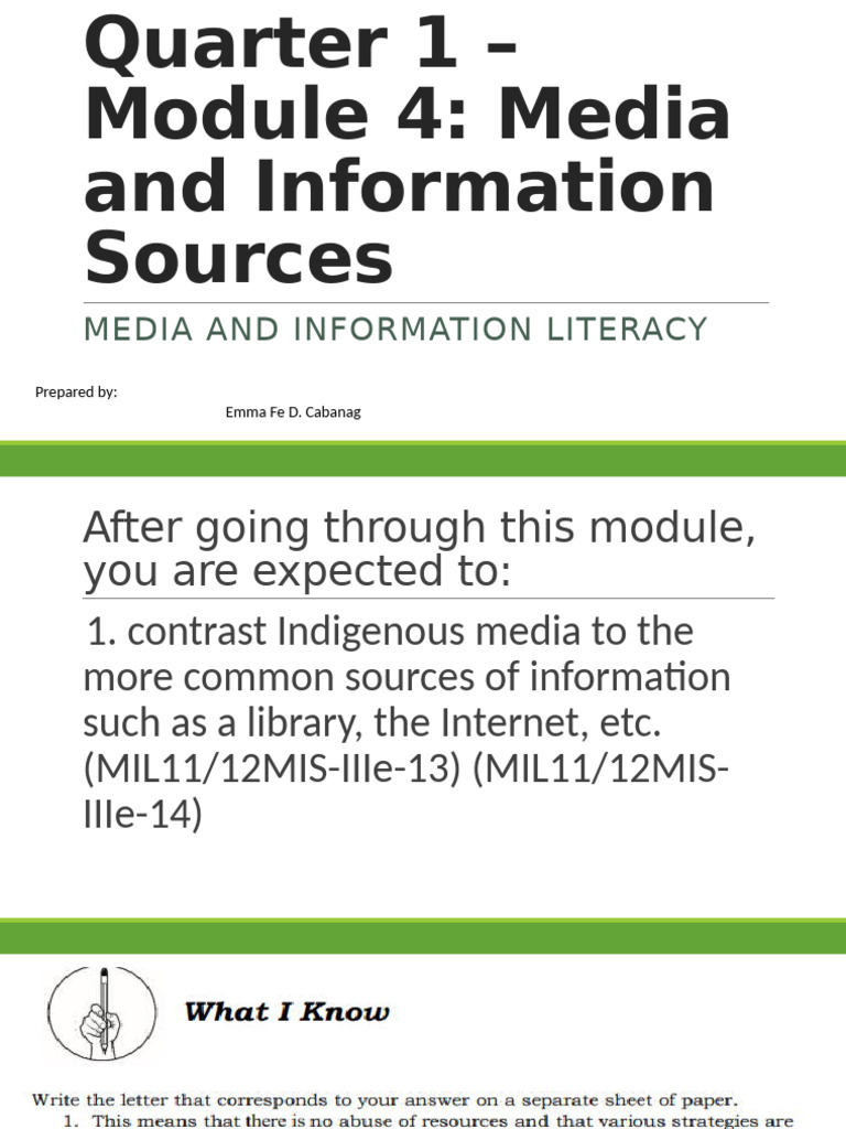Quarter 1 Module 4 MIL | PDF