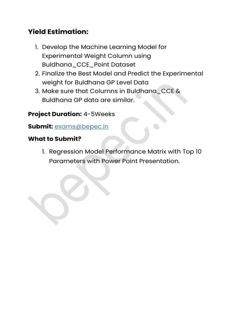 Yield Estimation with ML Model Analysis | PDF