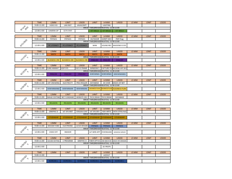 Term 3 Exam Timetable 2025 | PDF | Computing | Software