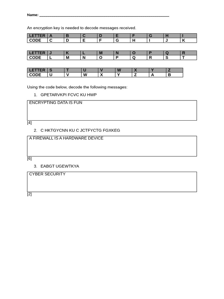 Message Decoding with Encryption Key | PDF
