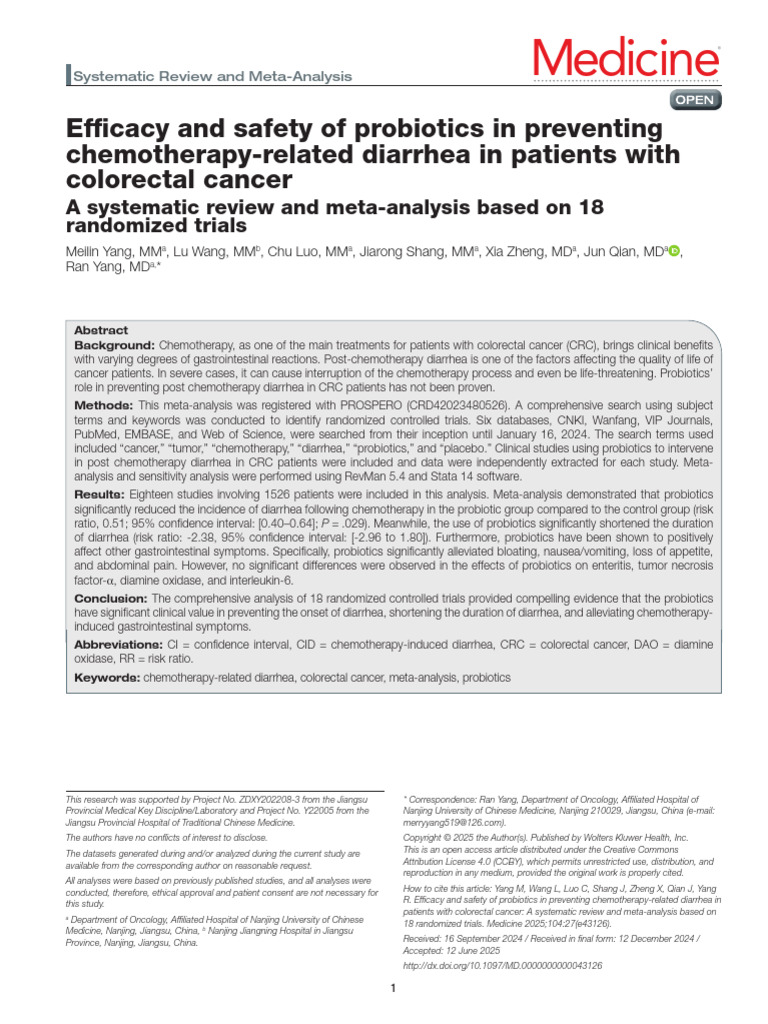 Efficacy and Safety of Probiotics in Preventing.27 | PDF | Probiotic ...