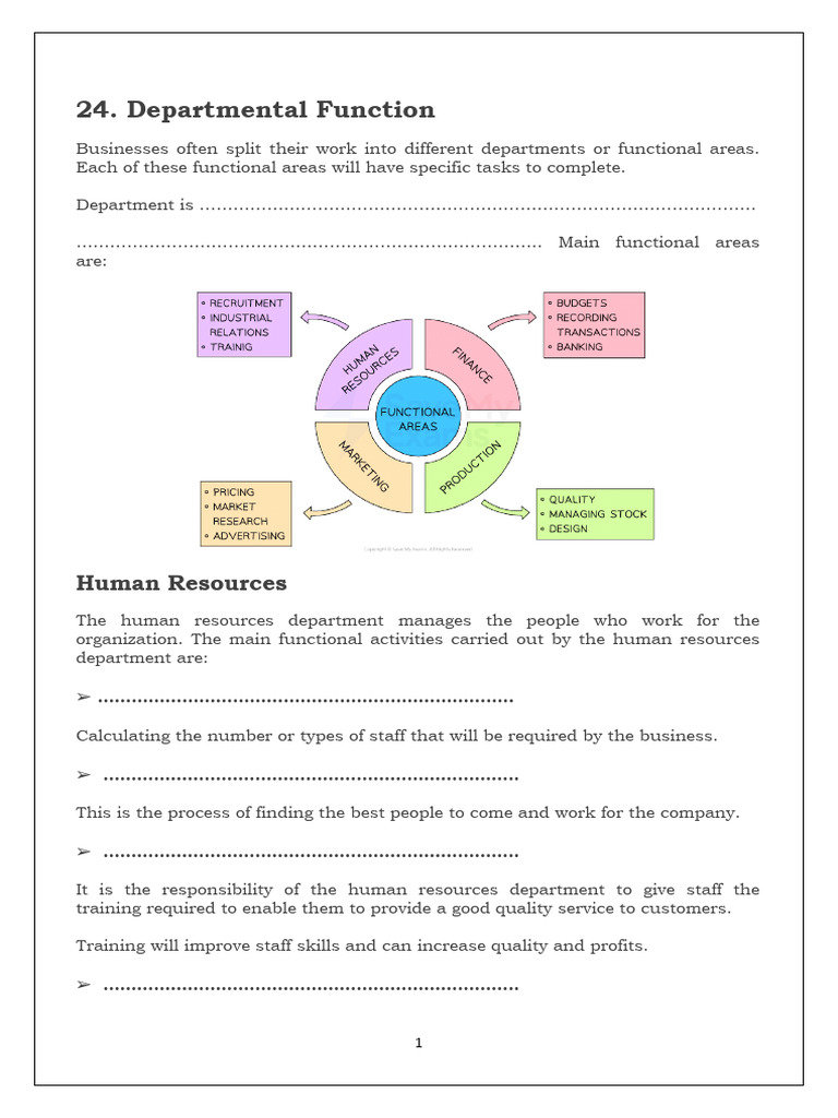 Departmental Fuctions - ST | PDF | Employment | Business
