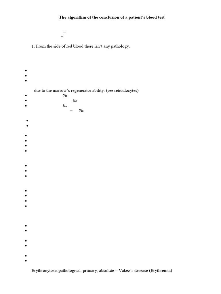 Blood Test Analysis and Diagnosis Guide | PDF | Anemia | White Blood Cell