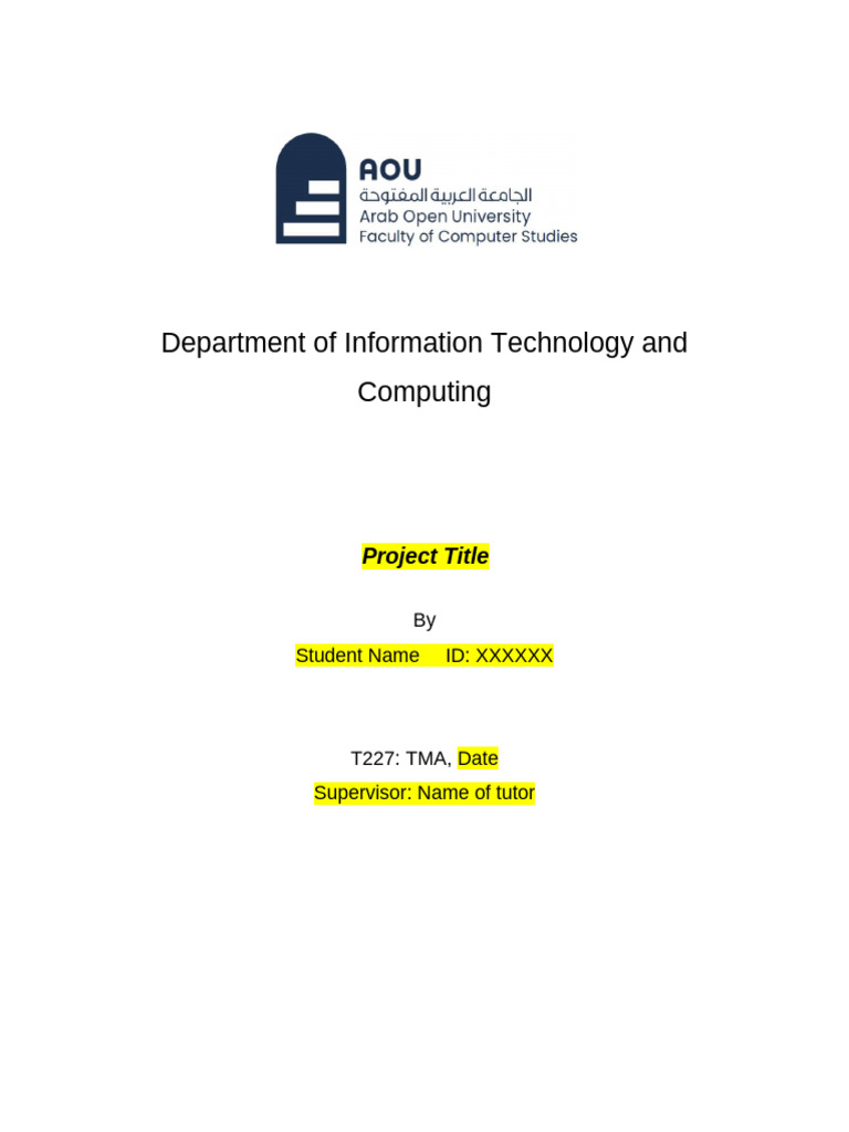 TMA Template for Project Submission | PDF | Bibliography | Plagiarism