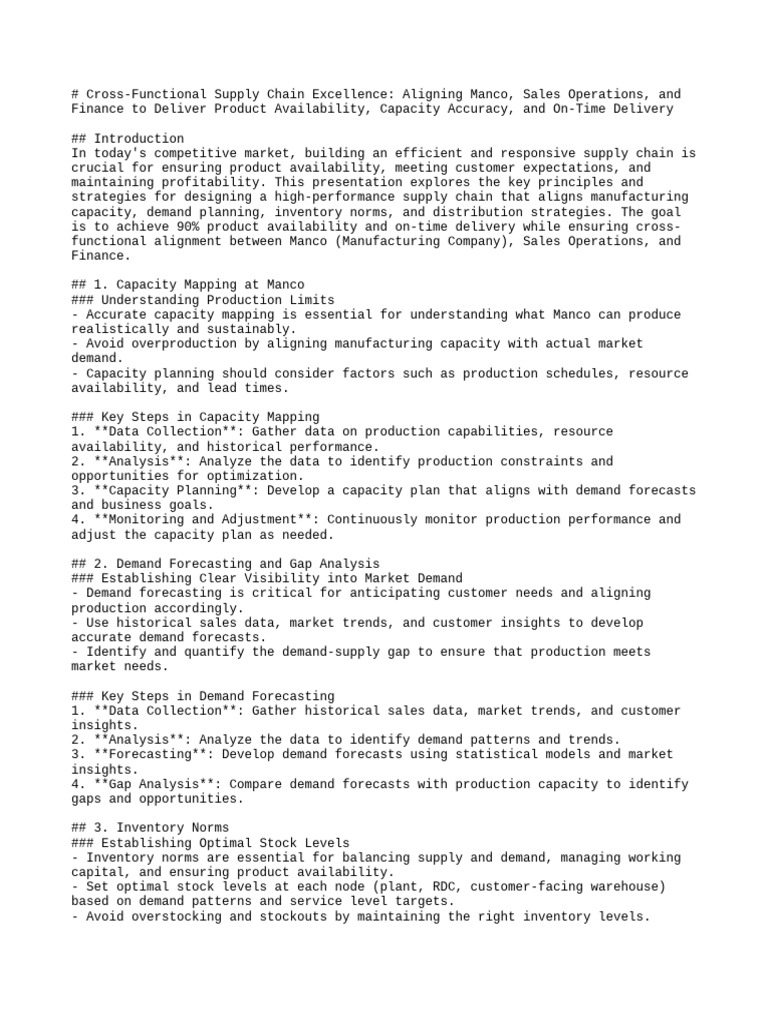 Supply Chain Presentation Note | PDF | Logistics | Supply Chain