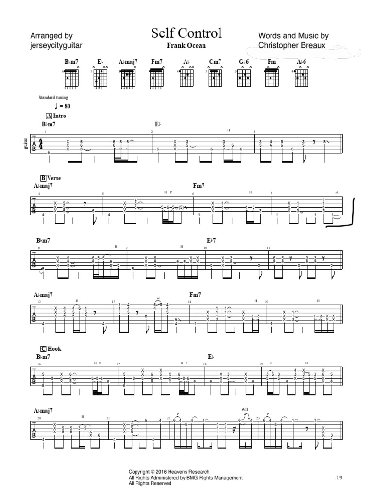 Self Control Guitar Tabs and Chords | PDF | Guitar Family Instruments ...