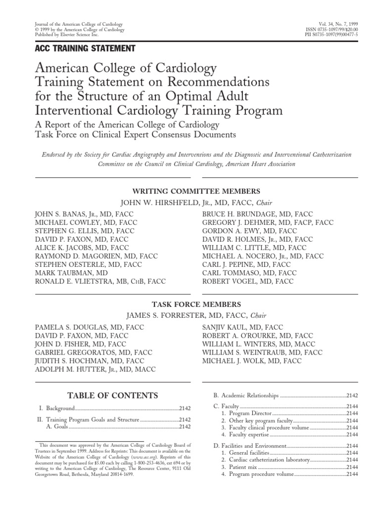 American College of Cardiology Training Statement On Recommendations ...
