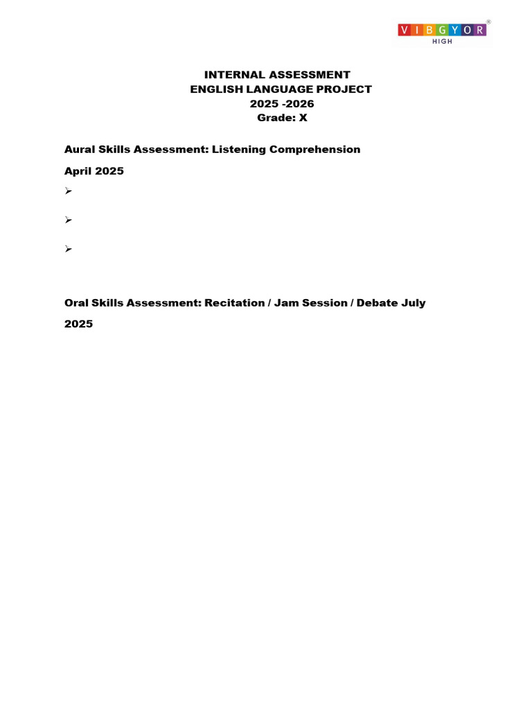 ICSE Grade X Internal Assessment 2025-2026 | PDF | Circle | Triangle