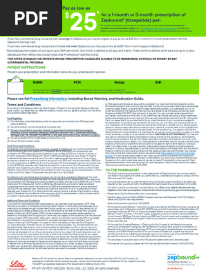 Zepbound Savings Card Information | PDF | Medicare (United States) |  Prescription Drugs