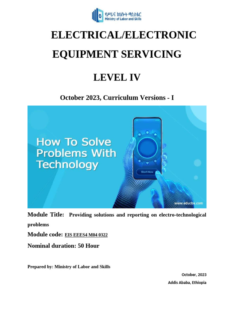 Electro-Technological Problem Solving | PDF | Occupational Safety And ...