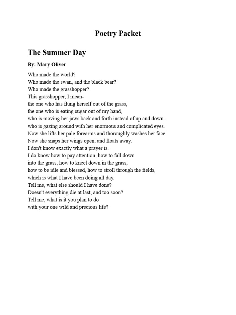 Poetry Packet 2 | PDF