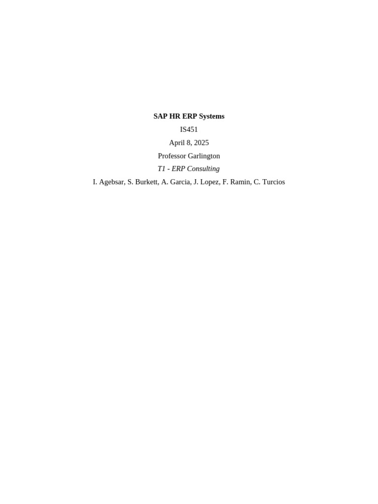 SAP HR ERP Systems Implementation Guide | PDF | Human Resource ...