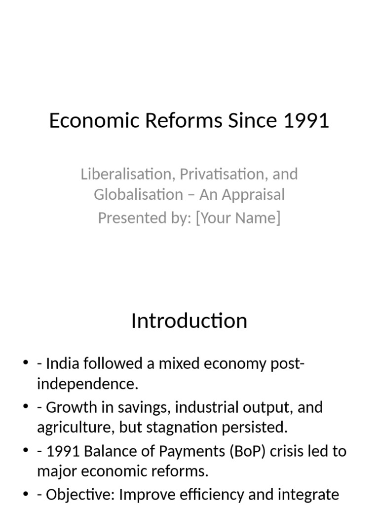 Economic Reforms in India Since 1991 | PDF | Economies | Political Economy