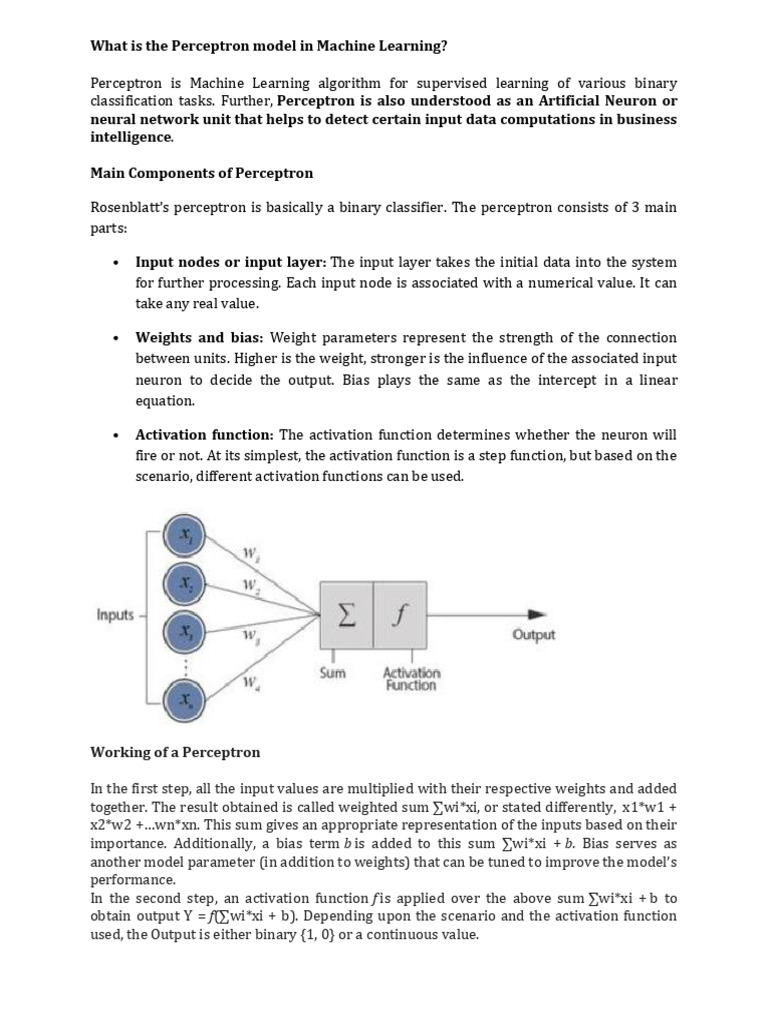 Perceptron and Multi Layer Perceptron | PDF | Theoretical Computer ...