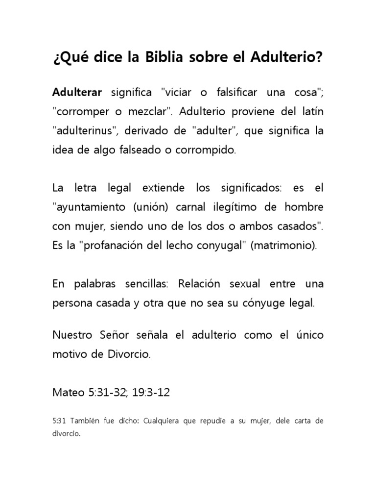 La Biblia y el Adulterio | PDF | Perdón | Infidelidad, image size:768x1024