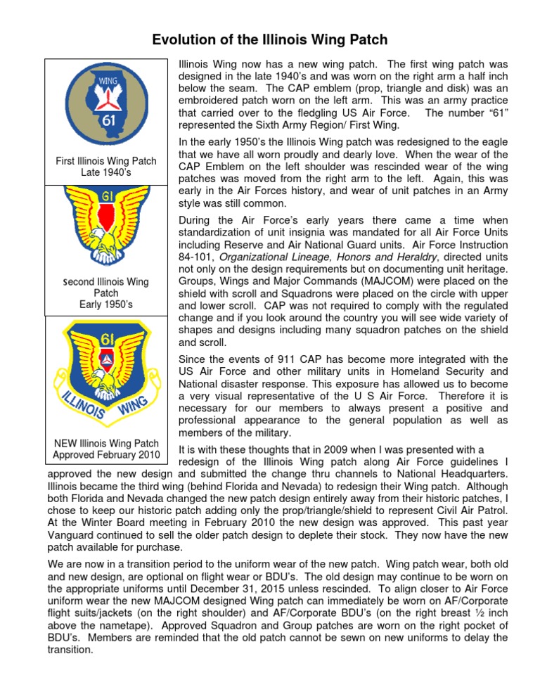 Illinois Wing Patch History | PDF | United States Air Force | Civil Air ...