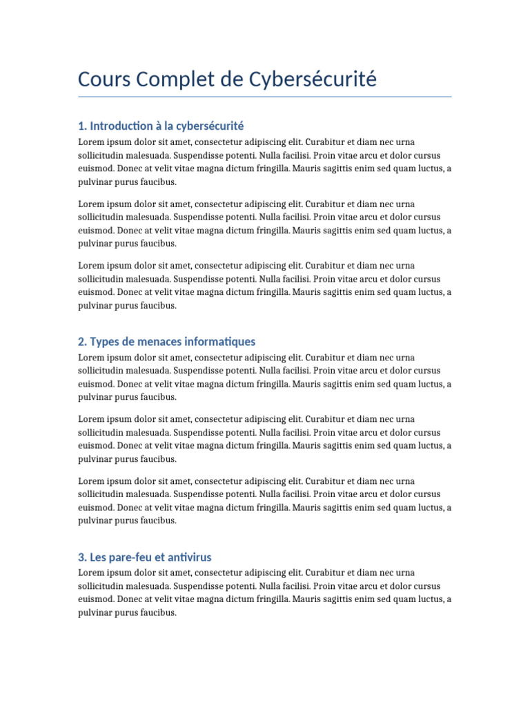 Cours Complet Cybersecurite | PDF