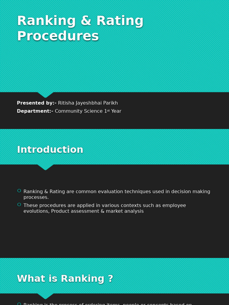 Ranking vs. Rating: Key Differences | PDF | Evaluation | Methodology