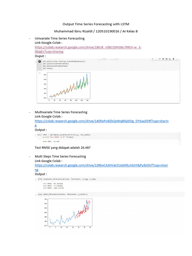 LSTM for Time Series Forecasting | PDF